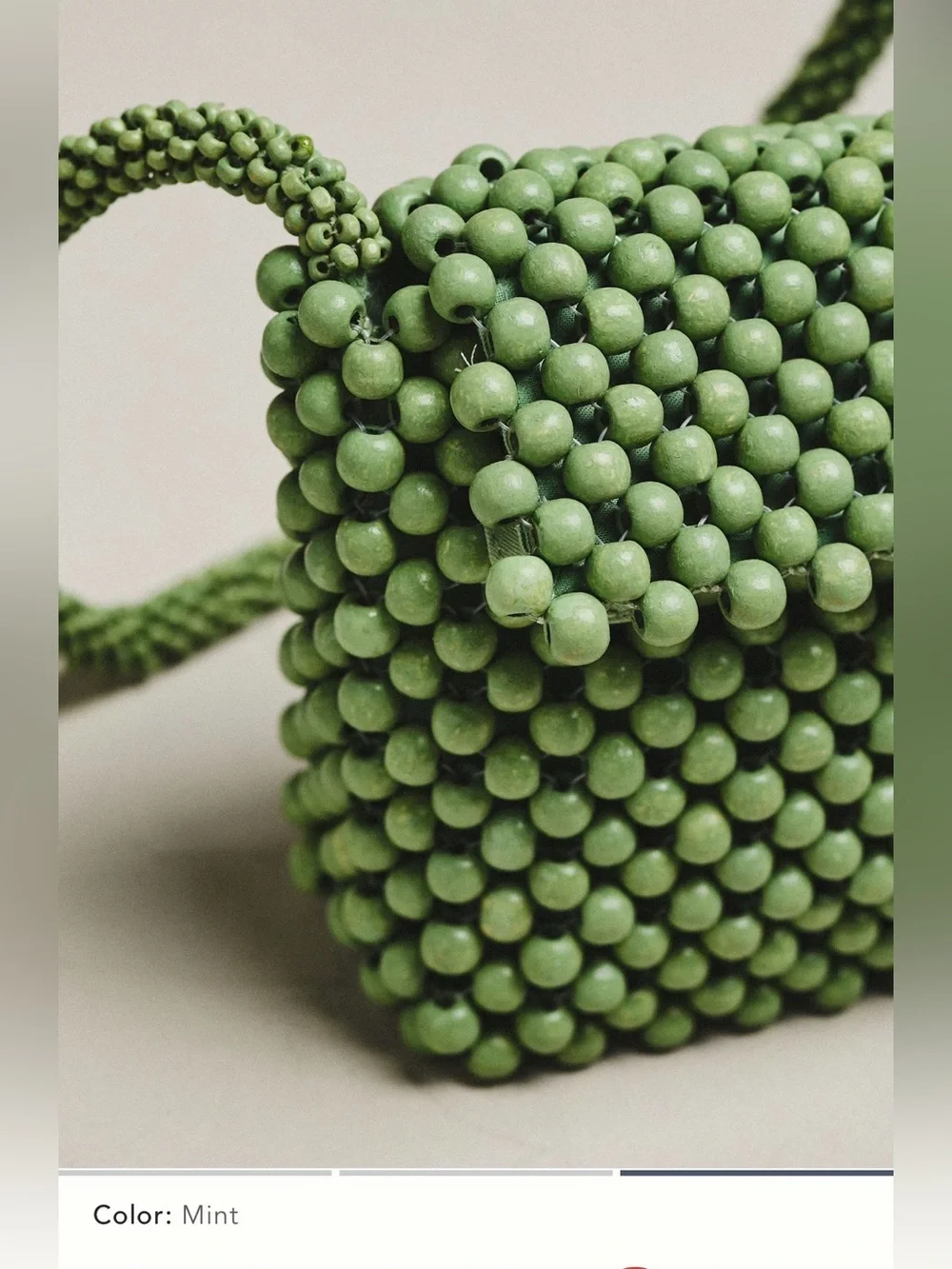 New Anthropologie fiona wood Beaded Shoulder Bag mint green purse